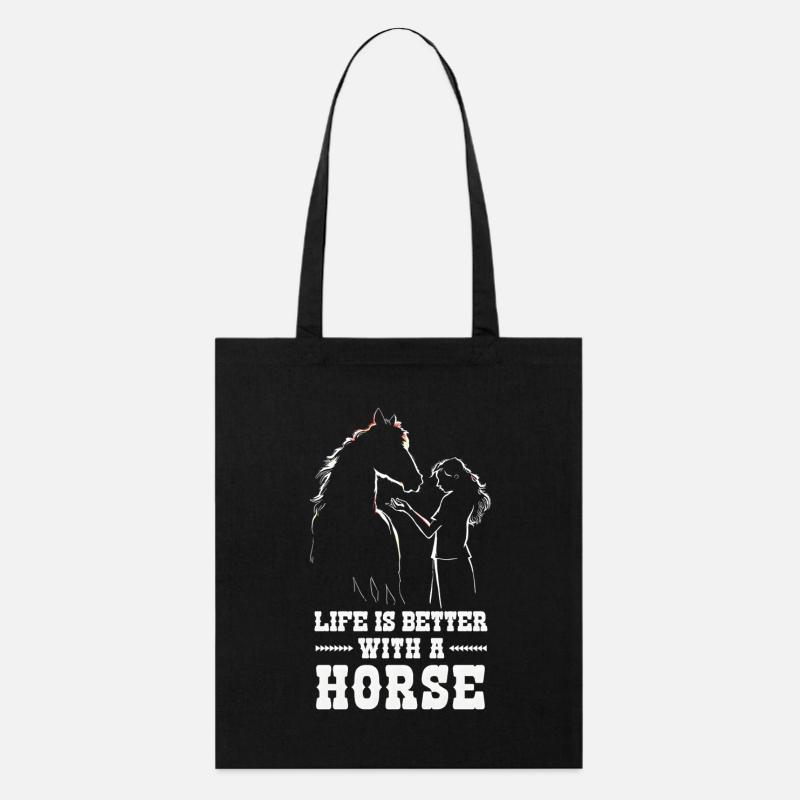 La vie est meilleure avec un cheval – Pferdeliebe Design - Tote bag bio Stanley/Stella - noir