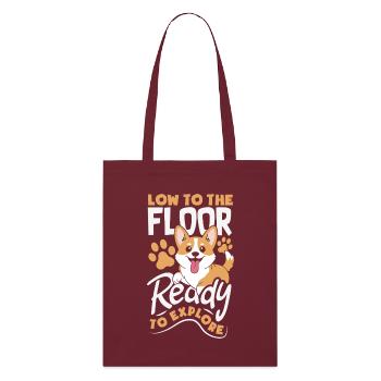 Short Legs, Tall Setting, Corgi - Stanley/Stella Organic Tote Bag - burgundy - Front