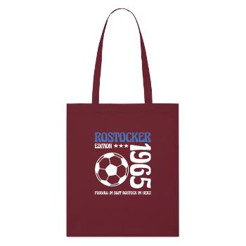 Rostocker Geburtstag 1965 Fußball Geschenk - Stanley/Stella Bio-Stoffbeutel - Burgunderrot - Vorne