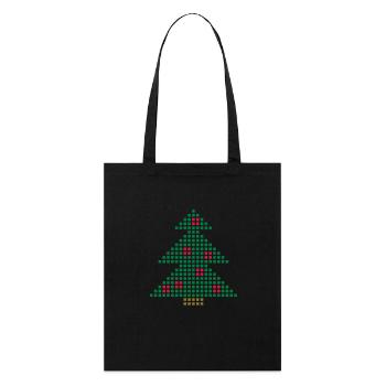 Christmas Tree Pixel - Stanley/Stella Organic Tote Bag - black - Front
