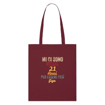 It Took Me 21 Years to Be So Cool - Stanley/Stella Organic Tote Bag - burgundy - Front