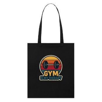 Fitness is my therapy - Stanley/Stella Organic Tote Bag - black - Front
