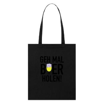 Bier holen 3c - Stanley/Stella Bio-Stoffbeutel - Schwarz - Vorne
