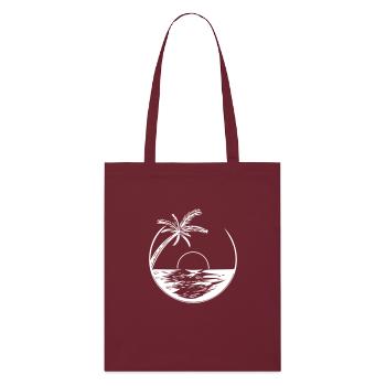 Sunset with palm tree - Vector Style - Stanley/Stella Organic Tote Bag - burgundy - Front