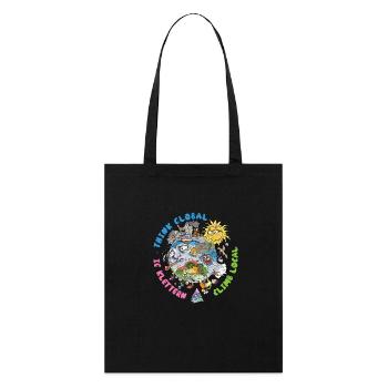 Pensez à l’escalade globale Fond lumineux local - Tote bag bio Stanley/Stella - noir - Devant