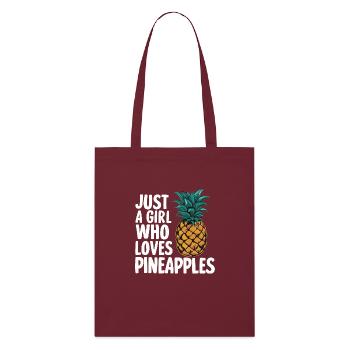 Pineapple tropical hawaiian fruit - Stanley/Stella Organic Tote Bag - burgundy - Front
