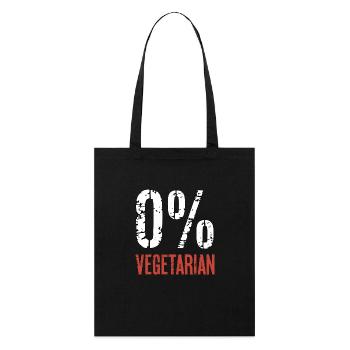 0% Vegetarian 9 - Stanley/Stella Bio-Stoffbeutel - Schwarz - Vorne