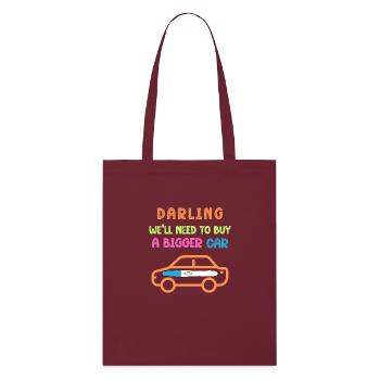 Pregnancy Notification - New Car - Stanley/Stella Organic Tote Bag - burgundy - Front