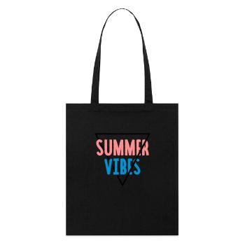 Summer Vibes - Triangle - Stanley/Stella Bio-Stoffbeutel - Schwarz - Vorne