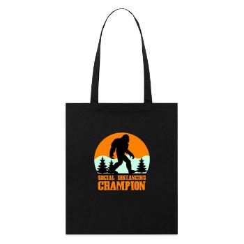 big foot social distancing - Stanley/Stella Organic Tote Bag - black - Front