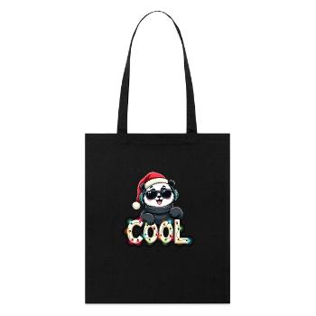 Noël panda cool - Tote bag bio Stanley/Stella - noir - Devant