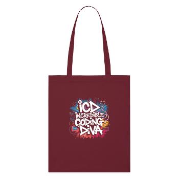 Passionate coding - Stanley/Stella Organic Tote Bag - burgundy - Front