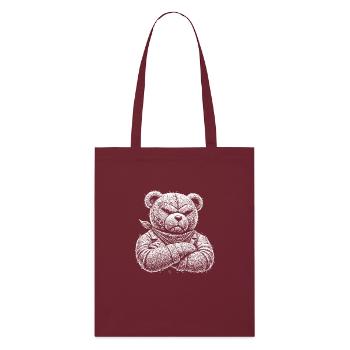 Teddy bear - Stanley/Stella Organic Tote Bag - burgundy - Front