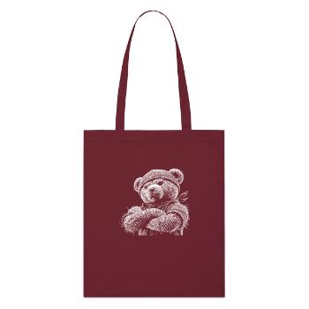 Teddy bear - Stanley/Stella Organic Tote Bag - burgundy - Front