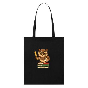 Owl as a Teacher – Funny Teacher Shirt - Stanley/Stella Organic Tote Bag - black - Front