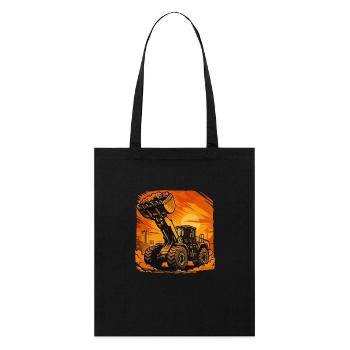 Wheel loader - Stanley/Stella Organic Tote Bag - black - Front