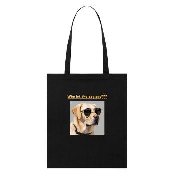 Golden Retriever, Who let the dog out - Stanley/Stella Organic Tote Bag - black - Front