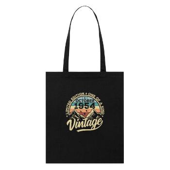 Octobre 1954 Anniversaire 1954 Né en octobre 1954 - Tote bag bio Stanley/Stella - noir - Devant