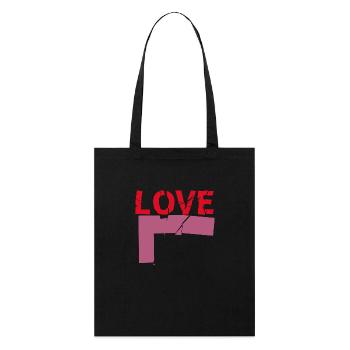 Love - Stanley/Stella Bio-Stoffbeutel - Schwarz - Vorne