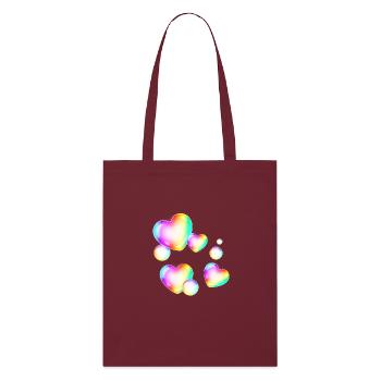 bulles de savon colorées forme coeur - Tote bag bio Stanley/Stella - bordeaux - Devant