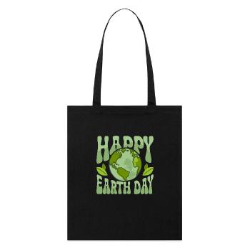 Happy Earth Day Environmental Planet - Stanley/Stella Bio-Stoffbeutel - Schwarz - Vorne