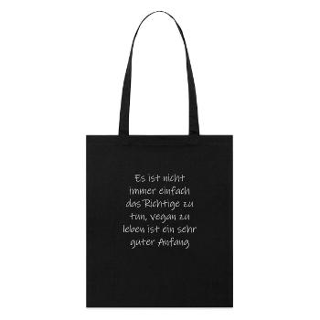 veganer Spruch - Stanley/Stella Bio-Stoffbeutel - Schwarz - Vorne
