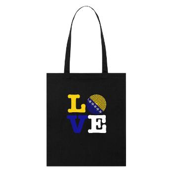 coeur bosnie - Tote bag bio Stanley/Stella - noir - Devant
