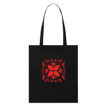 Étoile de Noël en rouge - Tote bag bio Stanley/Stella - noir - Devant