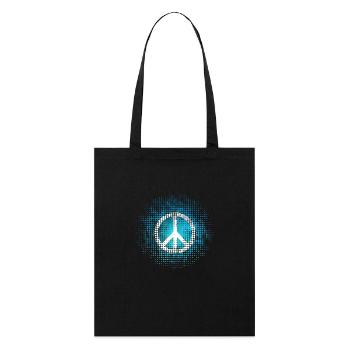 Peace Symbol Frieden Friedenszeichen Peacezeichen - Stanley/Stella Bio-Stoffbeutel - Schwarz - Vorne