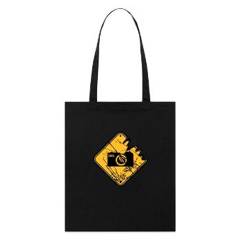 Danger warning sign camera - Stanley/Stella Organic Tote Bag - black - Front