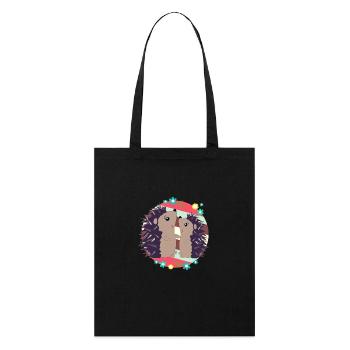 Hérissons heureux - Tote bag bio Stanley/Stella - noir - Devant