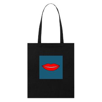 Pop-Art Lippen Lippenstift Poster bunt Geschenk - Stanley/Stella Bio-Stoffbeutel - Schwarz - Vorne