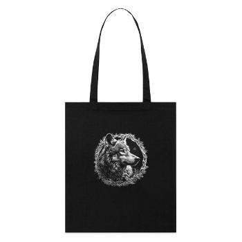 Wolf Wikinger Kelten Fenriswolf Fenris - Stanley/Stella Bio-Stoffbeutel - Schwarz - Vorne