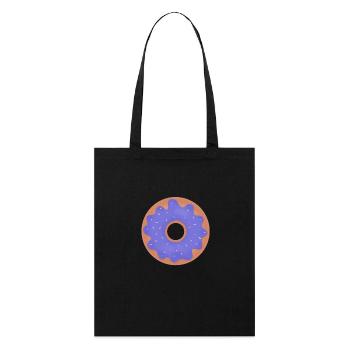 Donut with purple glaze - Stanley/Stella Organic Tote Bag - black - Front