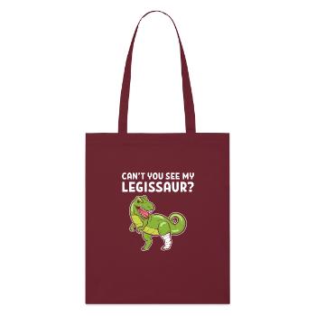 Broken leg - Stanley/Stella Organic Tote Bag - burgundy - Front
