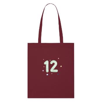 12e anniversaire watercolor étoile - Tote bag bio Stanley/Stella - bordeaux - Devant