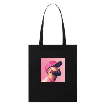 Pink - Stanley/Stella Bio-Stoffbeutel - Schwarz - Vorne