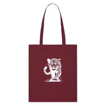 Cunning leopard hunting with spots - Stanley/Stella Organic Tote Bag - burgundy - Front