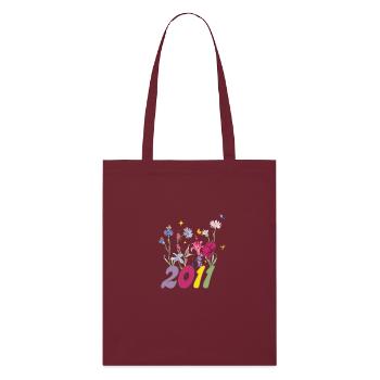 Année de naissance 2011 fleurs sauvages - Tote bag bio Stanley/Stella - bordeaux - Devant