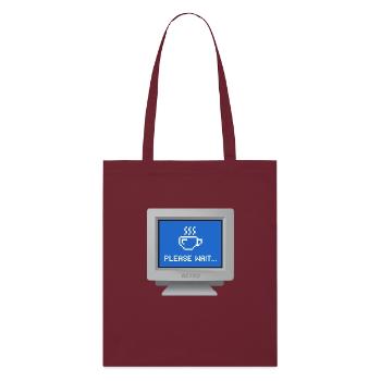 CRT design - "please wait" wallpaper - Stanley/Stella Organic Tote Bag - burgundy - Front