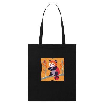 Roter Panda - Stanley/Stella Bio-Stoffbeutel - Schwarz - Vorne