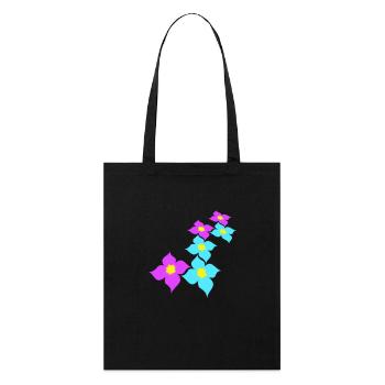 Beaucoup de jolies fleurs motif décoratif coloré belle - Tote bag bio Stanley/Stella - noir - Devant