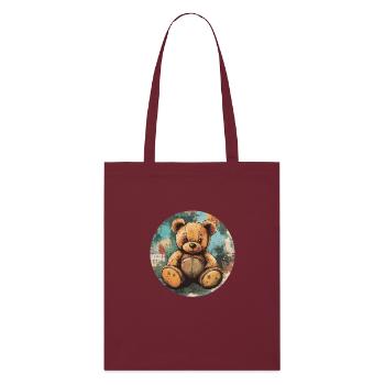 Vintage Bear: Nostalgia with Style! - Stanley/Stella Organic Tote Bag - burgundy - Front