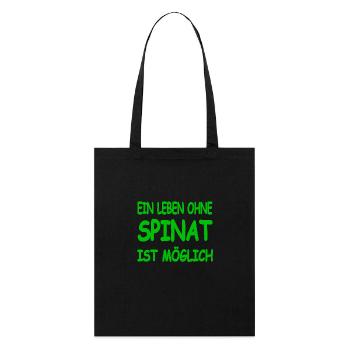 Spinat - Stanley/Stella Bio-Stoffbeutel - Schwarz - Vorne