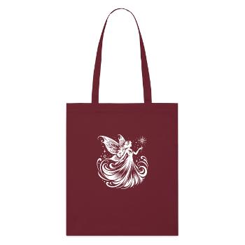 Dancing fairy with glittering magic wand - Stanley/Stella Organic Tote Bag - burgundy - Front