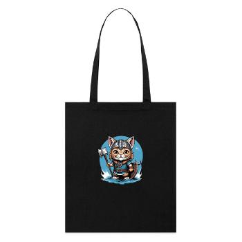 Chat Viking Viking Chat Cadeau Mignon - Tote bag bio Stanley/Stella - noir - Devant