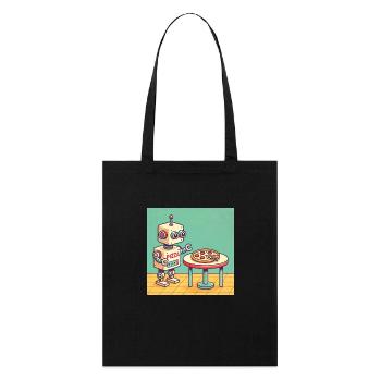 Pizza Bot - Stanley/Stella Organic Tote Bag - black - Front