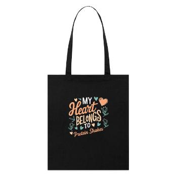 Mon cœur appartient aux shakes protéinés - Tote bag bio Stanley/Stella - noir - Devant
