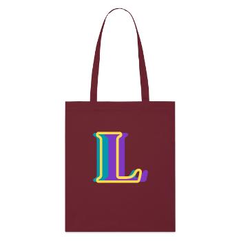 Multicolored letter l - Stanley/Stella Organic Tote Bag - burgundy - Front