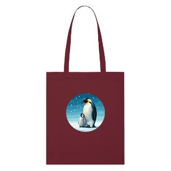 Manchot empereur avec enfant - Tote bag bio Stanley/Stella - bordeaux - Devant